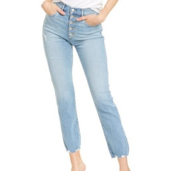 Joe's Denim High Rise Straight Ankle Light Wash Denim Jean Size 29 - Picture 1 of 10